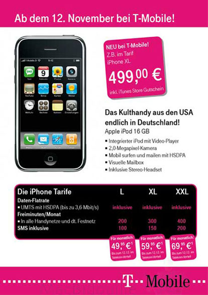 Rumors: iPohne HSDPA in germania dal 12 novembre