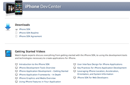 iphone sdk dev center