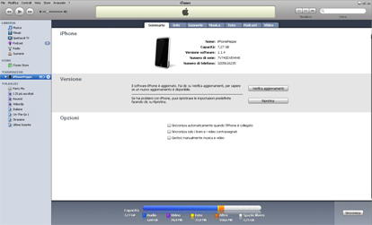 Sinconizzare l’iPhone con iTunes