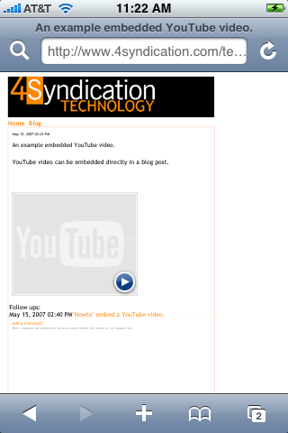 embeddedyoutubeiphone youtube safari iphone flash