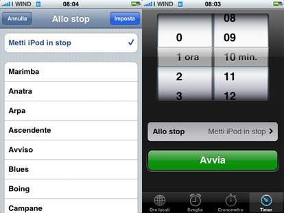addormentarsi con la musica con il timer di iphone