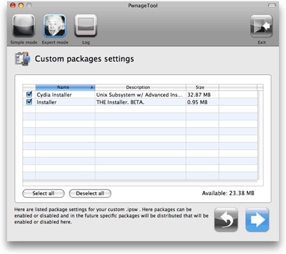 guida_pwnage_tool6 guida pwnage tool sblocco iphone 2g firmware custom 2.0.1 cydia installer app store